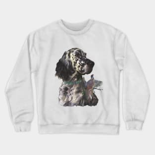 English Setter With Pheasants,  Art Crewneck Sweatshirt